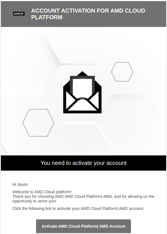 Activation email